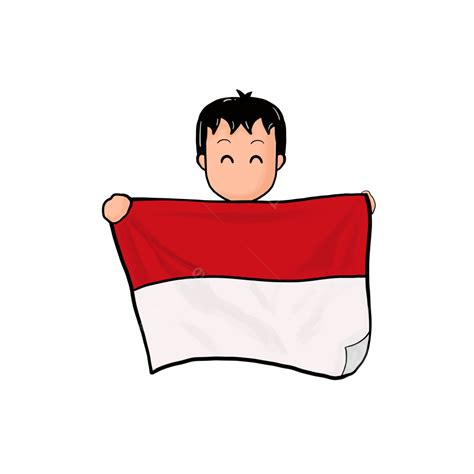 Gambar Wajah Dengan Bendera Anak Laki Laki Bendera Indonesia Png Transparan Clipart Dan File