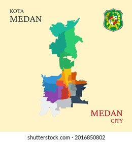 Color Map Coat Arms Medan City Stock Vector (Royalty Free) 2016850802 ...