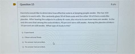 Solved Question Pts Henrietta Would Like To Determine Chegg