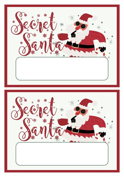 Free Printable Secret Santa Tags Printable Word Searches