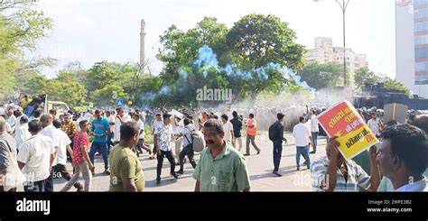 Colombo Sri Lanka 30th January 2024 The Police Fired Tear Gas And