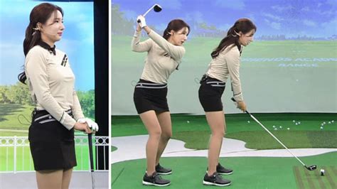 Sbs골프 아카데미 김다나 레슨 백스윙 시 오른 무릎 신경쓰며 제자리에서 회전하기 Sbs Golf