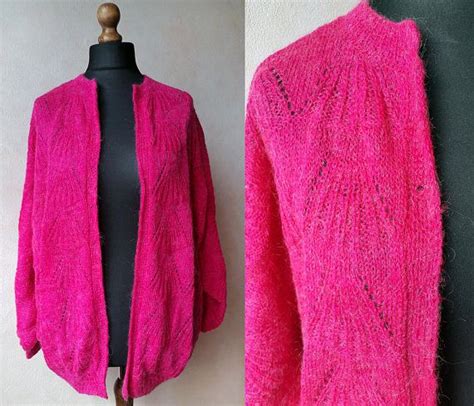 Hand Knit Oversized Cardigan Vintage Knitted Sweater Etsy Oversized