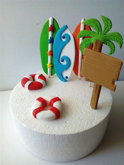 Surfboard Fondant Cake Toppers Pcs Etsy Fondant Cake Toppers