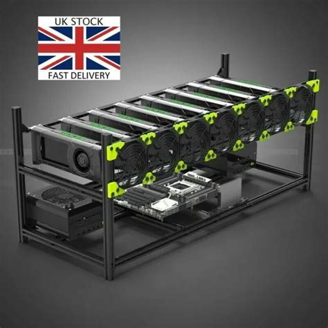 IN STOCK VEDDHA Aluminium 8 GPU Mining Rig Frame Open Air Case