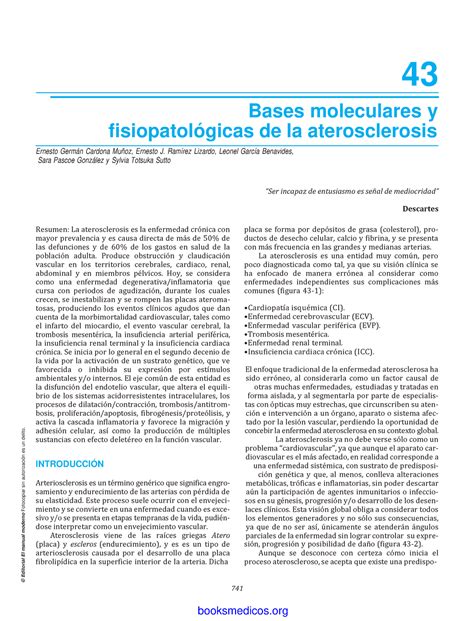 Bases Fisiopatologicas Y Moleculares De La Ateroesclerosis Bases