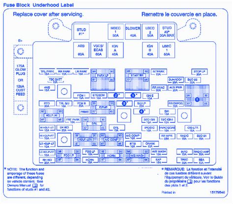 GMC Sierra 1500 Crew Cab 2005 Fuse Box/Block Circuit Breaker Diagram ...