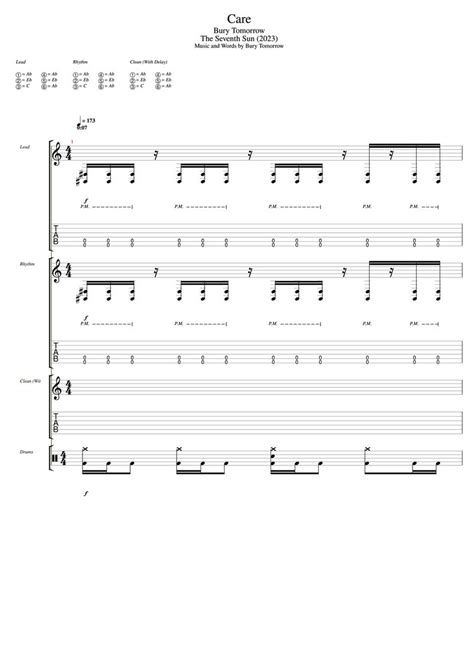 Care Drum Tab Chords BuryTomorrow PaidTabs