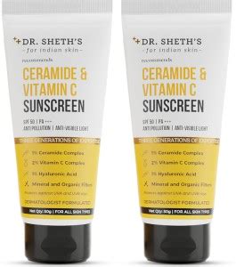 Dr Sheth S Ceramide Vitamin C Sunscreen Non Greasy Hydrating