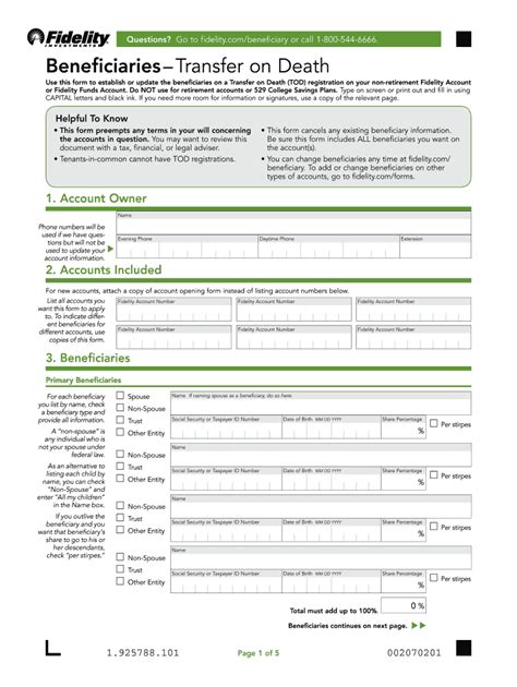 2012 Form Fidelity Investment Beneficiaries Nonretirement Transfer On