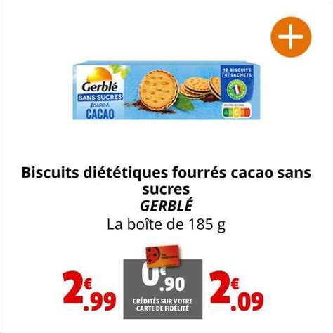 Promo Biscuits Di T Tiques Fourr S Cacao Sans Sucres Gerbl Chez