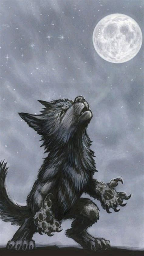 baby wolf howling at the moon | Werewolf drawing, Werewolf art, Werewolf