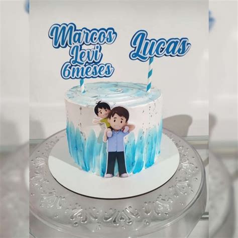 Bolo De Aniversário Pai E Filho Juntos - Bolo pai e filho | Bolo mesversario pai e filho, Topo de bolo pai e ...