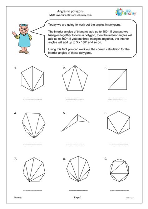 Angles In Polygons Geometry Shape Maths Worksheets For Year 6