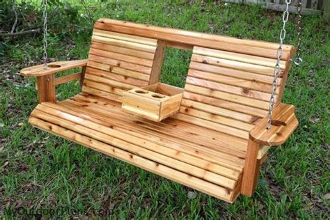 A DIY Wood Porch Swing With Cup Holders A Great Way To Unwind In Your