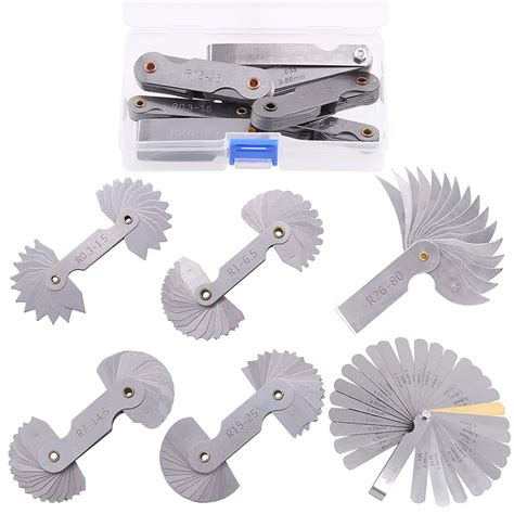 Keadic 6 Pcs Stainless Steel Radius Gauge With Feeler Gauge Set R03 1