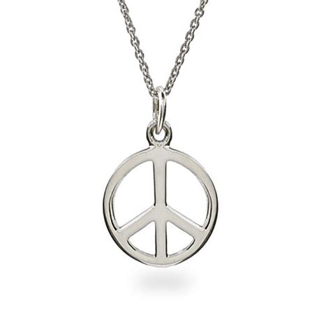 Sterling Silver Peace Sign Necklace Eve S Addiction