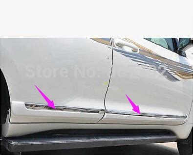 Chrome Pearl White Side Door Body Molding Trim Cover For Toyota Prado