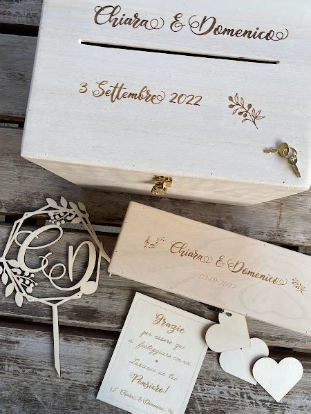 Set Porta Buste Cofanetto Guestbook Cake Topper Creativelab