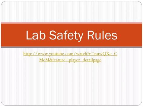 Ppt Lab Safety Rules Powerpoint Presentation Free Download Id2474686