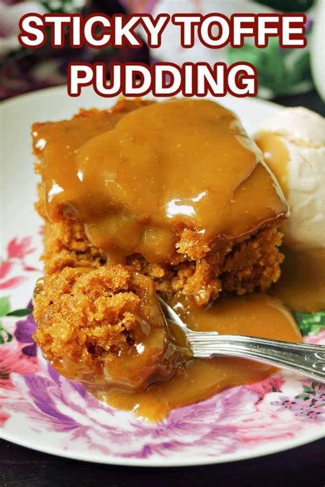 Mary Berry's Sticky Toffee Pudding with butterscotch sauce and served with vanilla ice cream ...