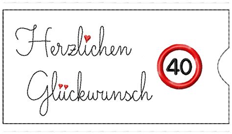 vollmerkenswert Stickdatei ITH Schokohülle 40 Herzlichen Glückwunsch