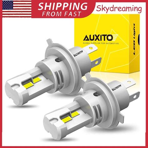 Auxito H4 9003 Led Headlight High Low Beam Bright Bulbs Kit 200w Hid White 6500k Ebay