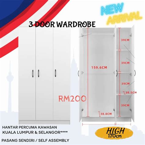 Produk Baru Almari 3 Pintu 170cm Furniture And Home Living