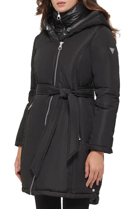 Guess Hooded Asymmetric Zip Parka Jacket Nordstromrack