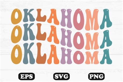 Oklahoma Retro Wavy T Shirt Designs Graphic By Hosneara 4767 · Creative