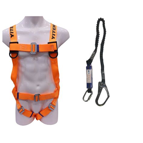 Zl Y Full Body Orange Webbing Safety Harness With Shock Energy