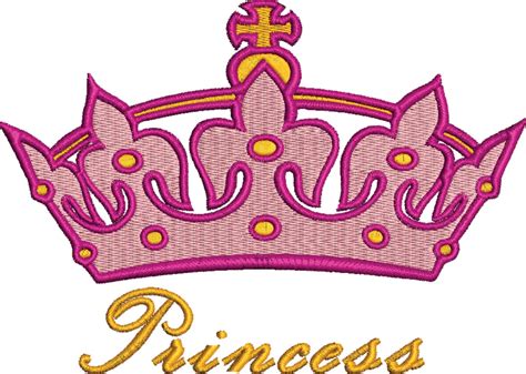 Princess Crown Machine Embroidery File Design For Girls Vip Etsy