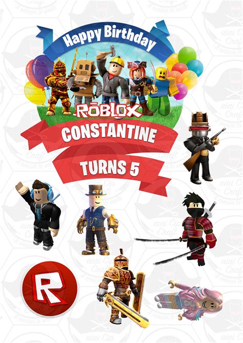 Custom Roblox Cake Topper Roblox Cake Decoration Etsy