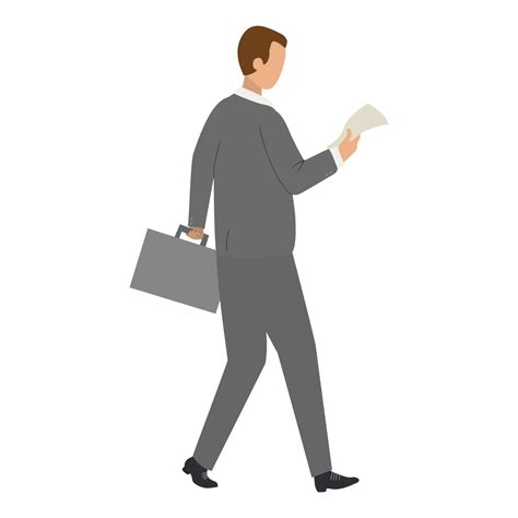 Office Executive Walking And Holding Briefcase Man In Suit Carrying