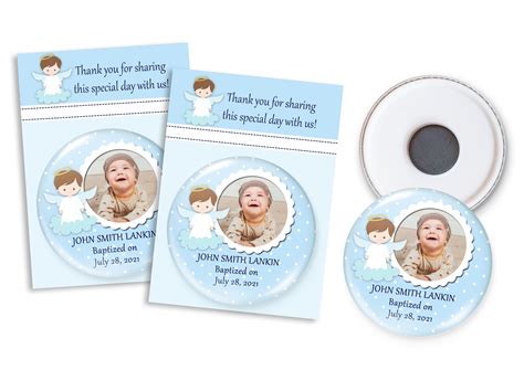 christening favors baptism souvenir personalized magnets etsy canada