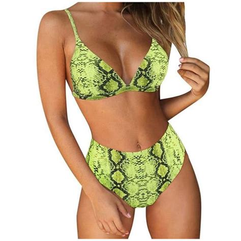 Bikini Maillot de bain Push Up rembourré couleur unie pour femmes