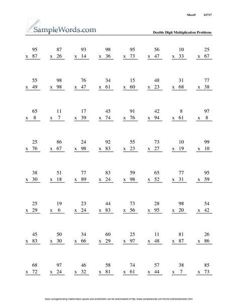 Math Subtraction Worksheet 3rd Grade