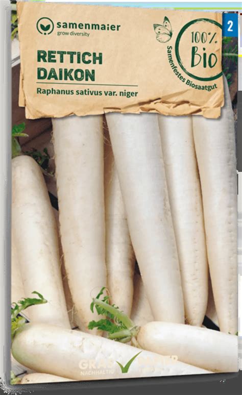 Samen Maier Radis Bio Daikon Sachet Bloomling France