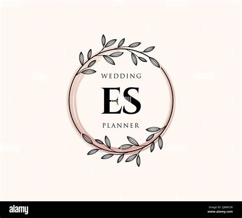 Es Initials Letter Wedding Monogram Logos Collection Hand Drawn Modern