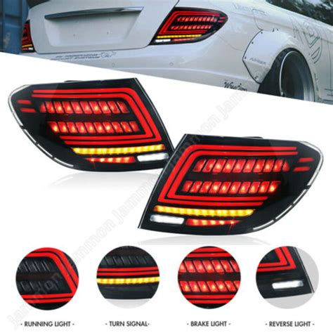 X Smoke Led Rear Tail Light Brake Lamp For Mercedes Benz C Class W