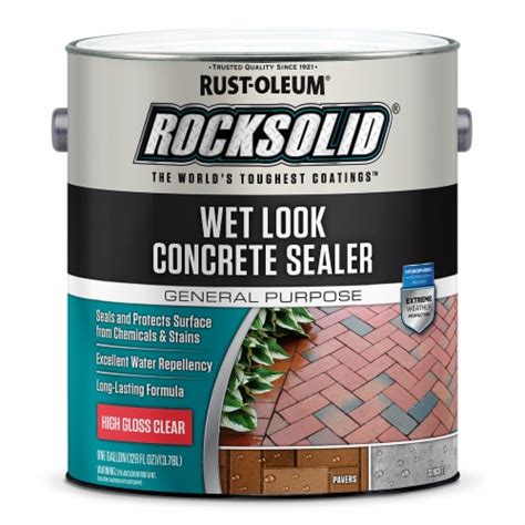 Rust Oleum 317927 Rocksolid Wet Look Concrete Sealer High Gloss Clear