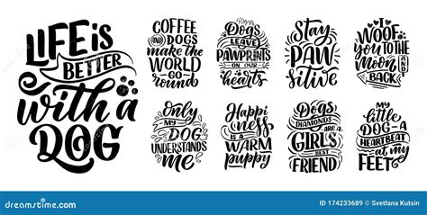 Vector Illustration With Funny Phrases Hand Drawn Inspirational Quotes