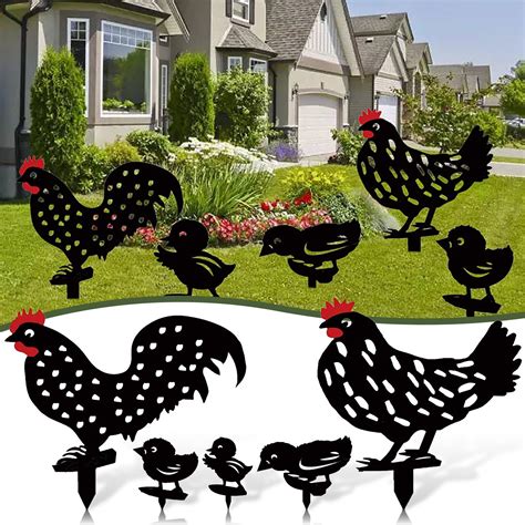 Taktuk Garden Decor Garden Stakes Animal Silhouette Acrylic Outdoor