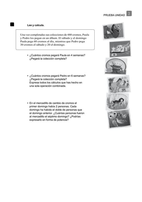 Examen unidad 1 y 2 Matemáticas 5º primaria PDF