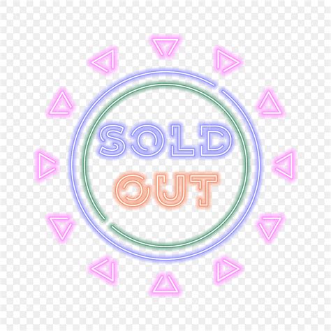 Sold Out Stamp Vector Hd Png Images Colorful Sold Out Lettering Neon