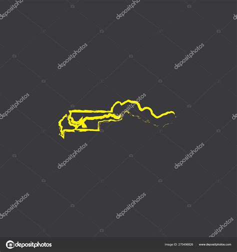 Gambia Country Shape Illustration Black Background Stock Vector by