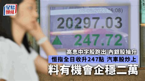 全日收市｜恒指收升247點 四大內銀破頂 分析料港股或能企穩二萬 星島日報