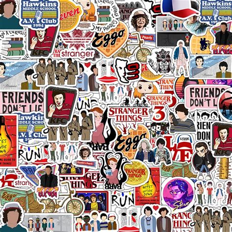 50pcs Sticker Stranger Things 3 Skateboard Graffiti Sticker Laptop