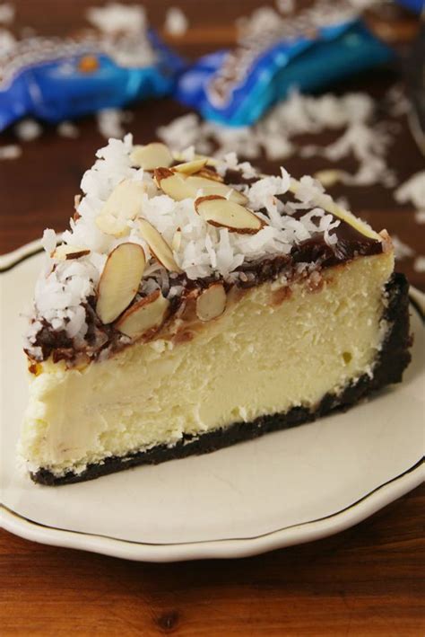 Almond Joy Cheesecake Recipe Desserts Cheesecake Recipes Almond