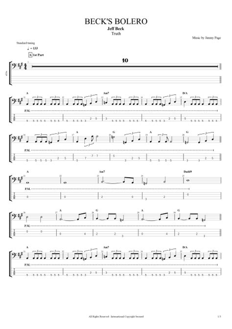 Beck's Bolero Tab by Jeff Beck (Guitar Pro) - Full Score | mySongBook